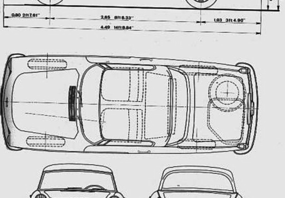 Peugeot 404 Cabrio (Пежо 404 Кабрио) - чертежи (рисунки) автомобиля